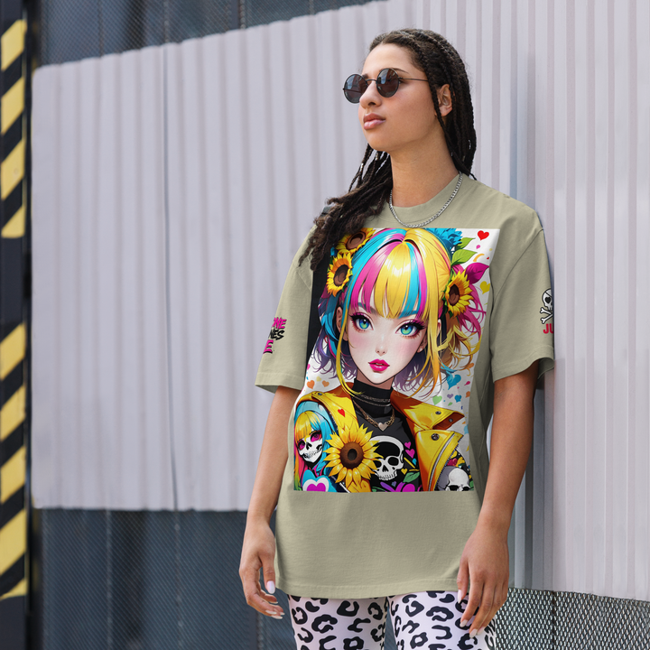 UNBREAKABLE SPIRIT 01 – Colorful Sunflower Girl Oversized Tee