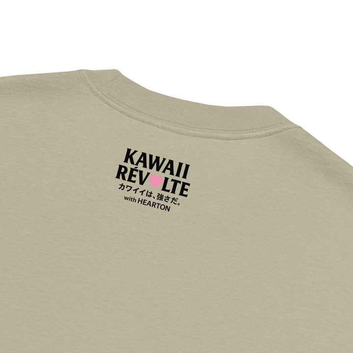 KAWAII REVOLTE – UNBREAKABLE SPIRIT 01｜Oversized Faded T-Shirt（Back Print Black）