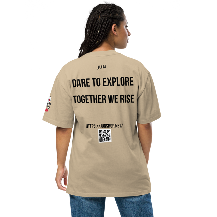RISE ABOVE 02 – JUN ピンクスカルガール オーバーサイズTシャツ 1