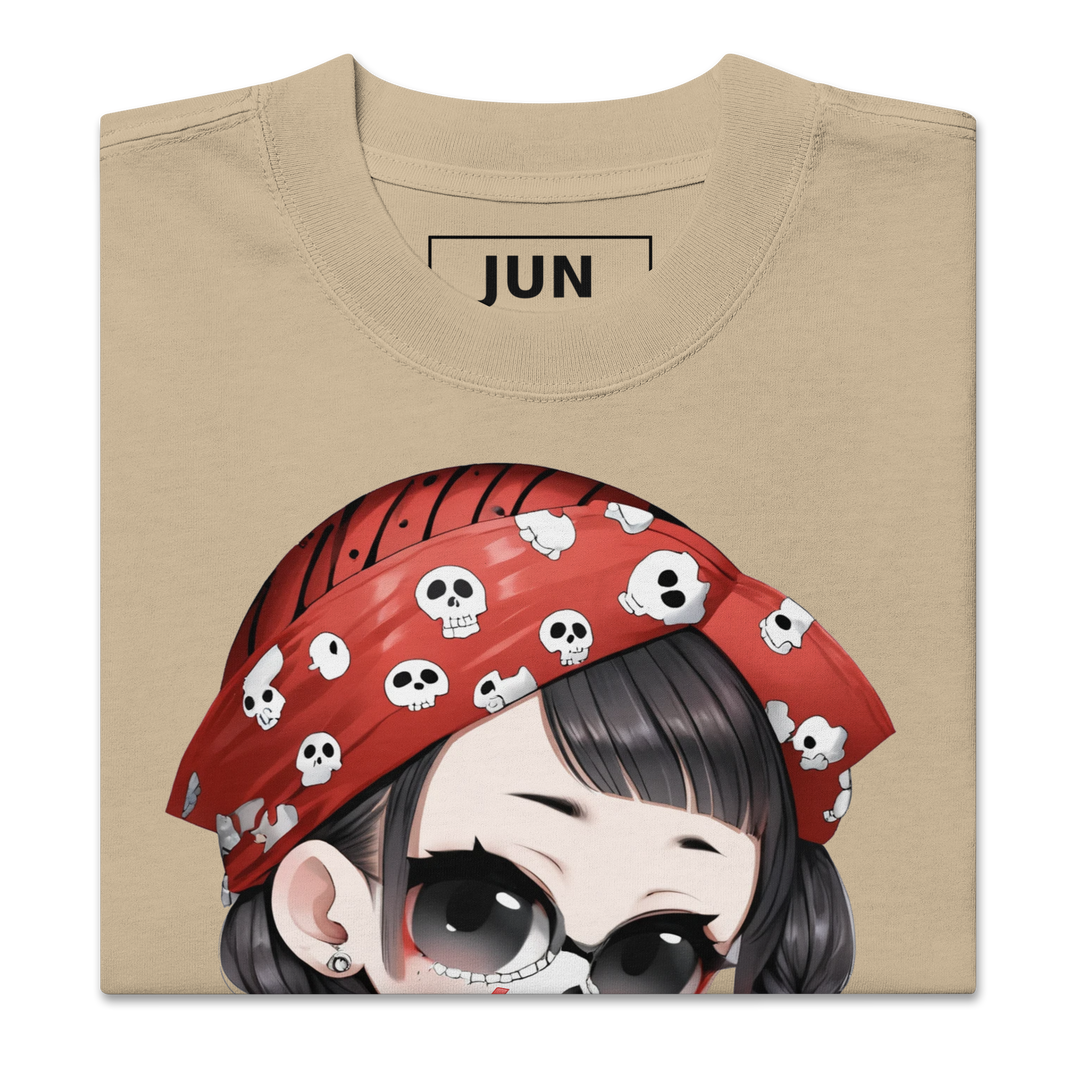 PUNK SKULL 01 Oversized Faded T-shirt