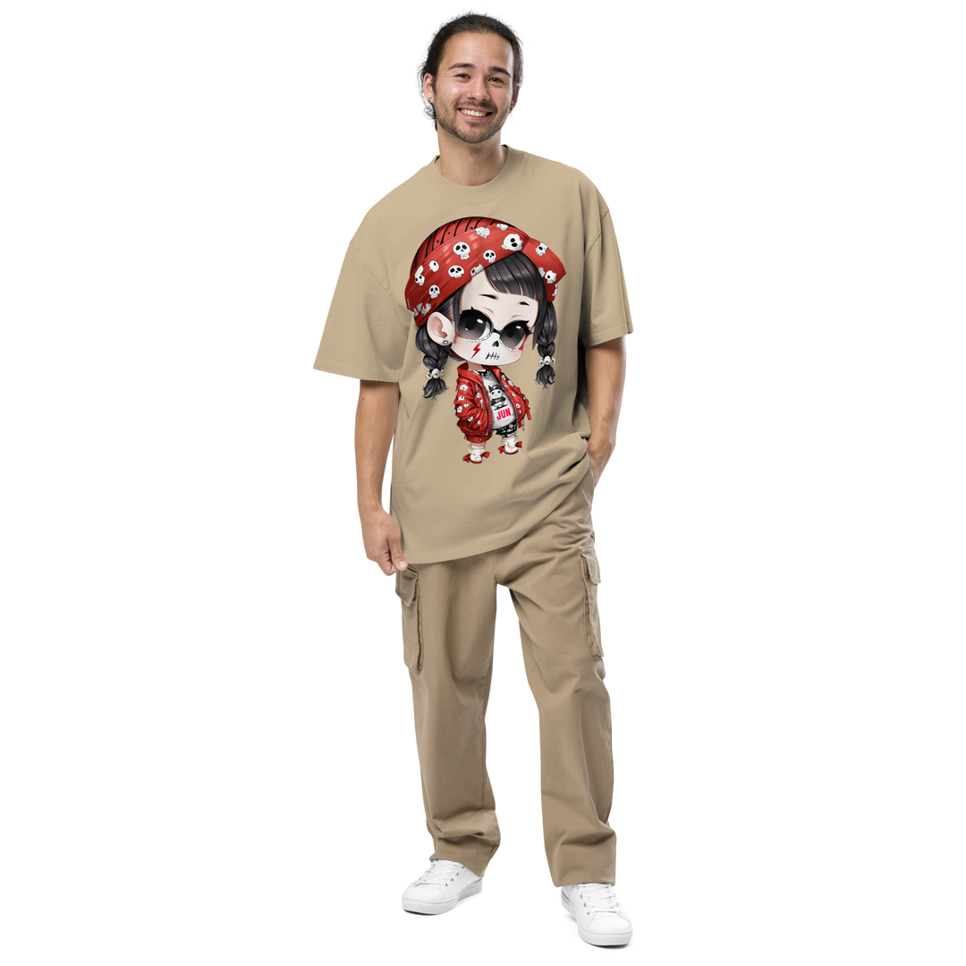 PUNK SKULL 01 Oversized Faded T-shirt