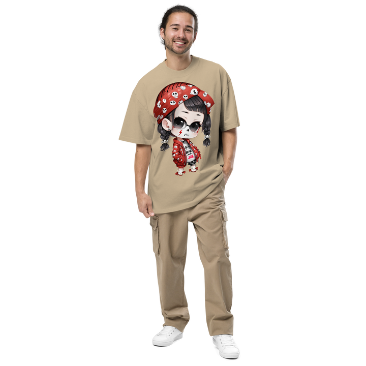 PUNK SKULL 01 Oversized Faded T-shirt