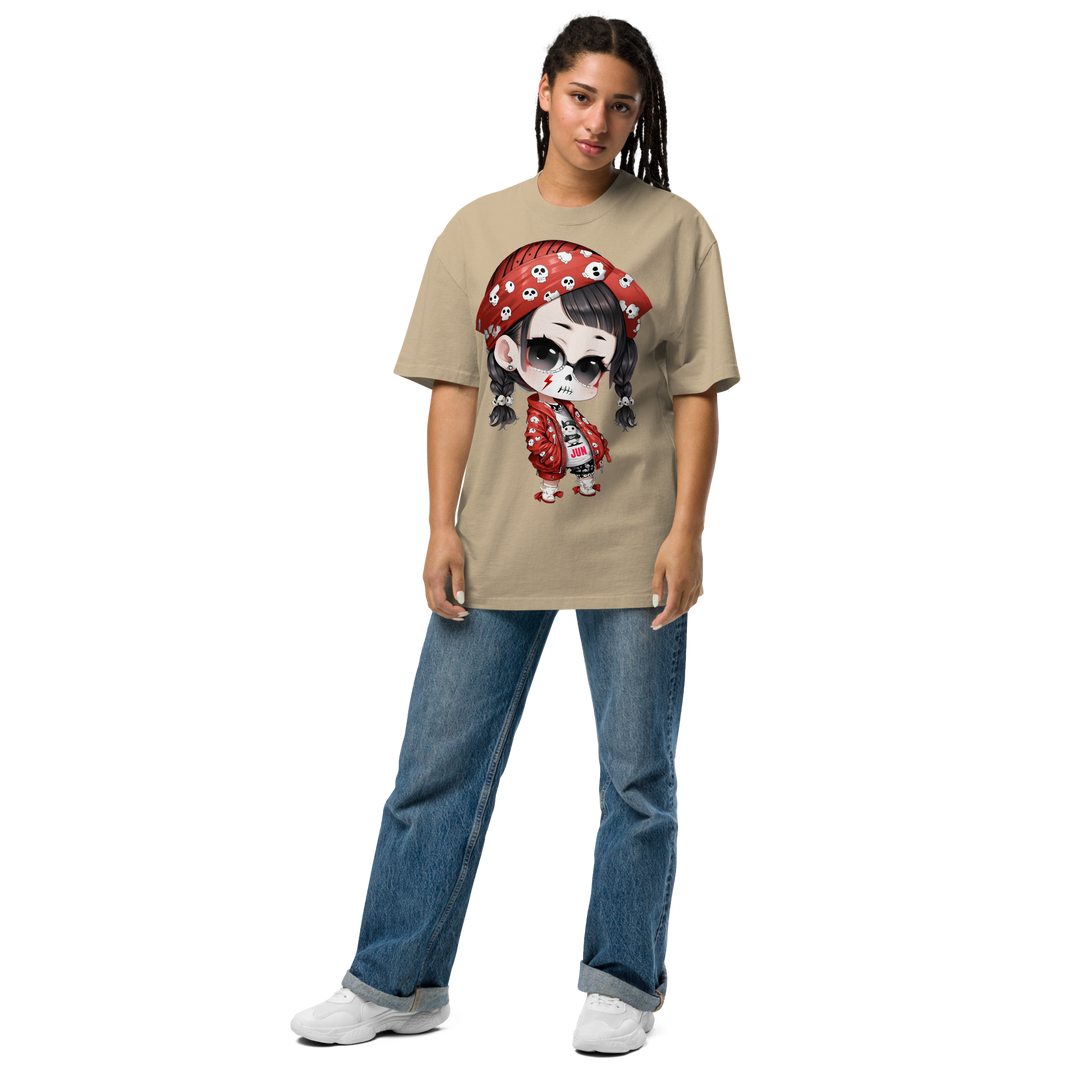 PUNK SKULL 01 Oversized Faded T-shirt