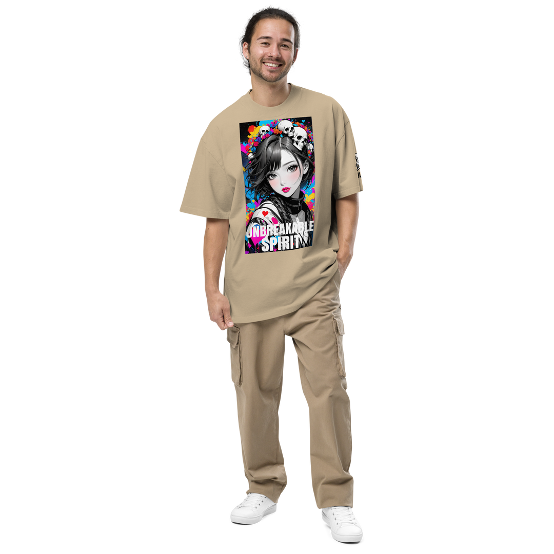 HEART REBEL ART GIRL 01 Oversized Faded T-shirt 1