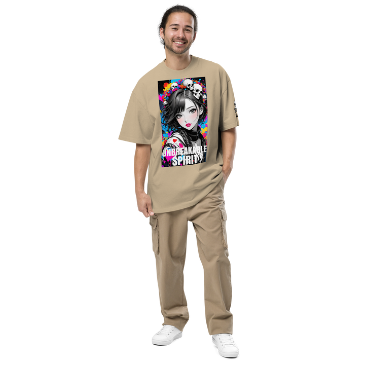 HEART REBEL ART GIRL 01 Oversized Faded T-shirt 1