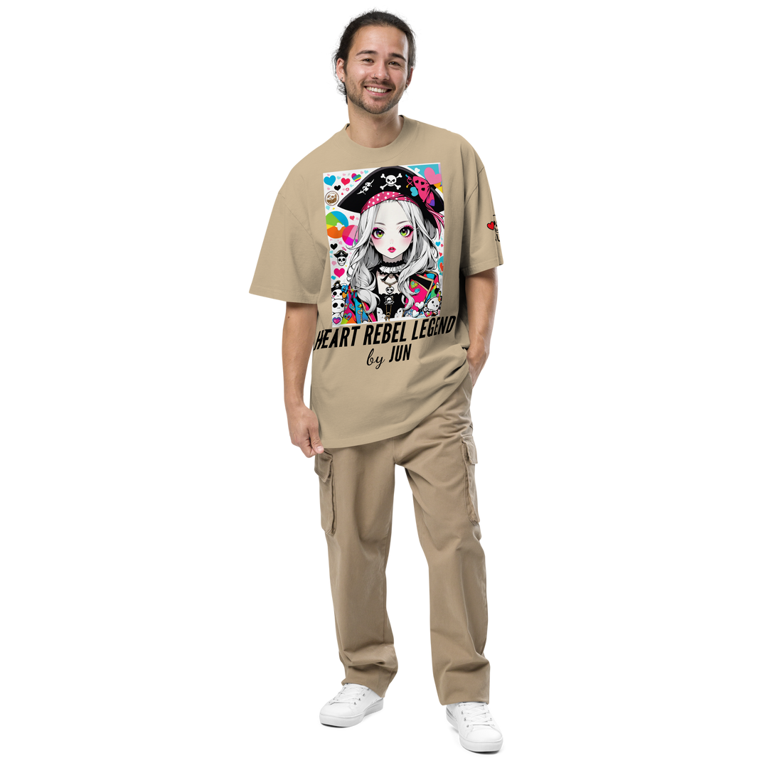 HEART REBEL LEGEND 01 Oversized Faded T-shirt 1