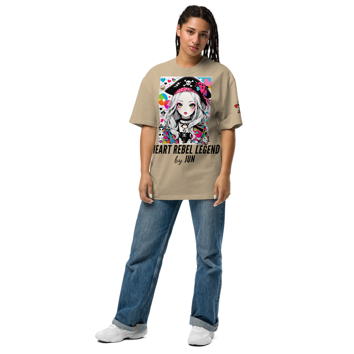 HEART REBEL LEGEND 01 Oversized Faded T-shirt 1