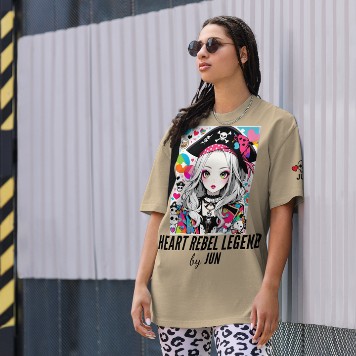 HEART REBEL LEGEND 01 Oversized Faded T-shirt 1