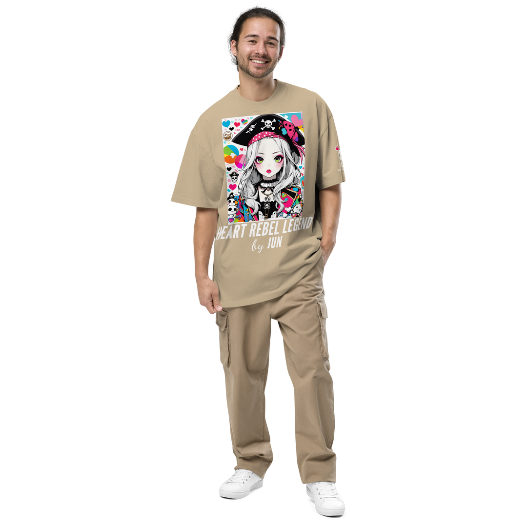HEART REBEL LEGEND 01 Oversized Faded T-shirt 2