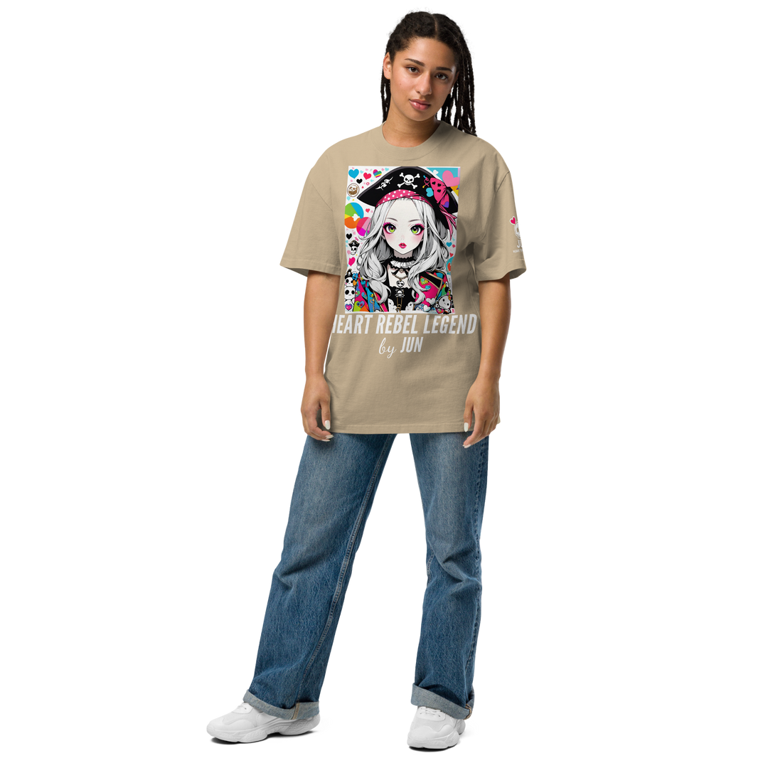 HEART REBEL LEGEND 01 Oversized Faded T-shirt 2