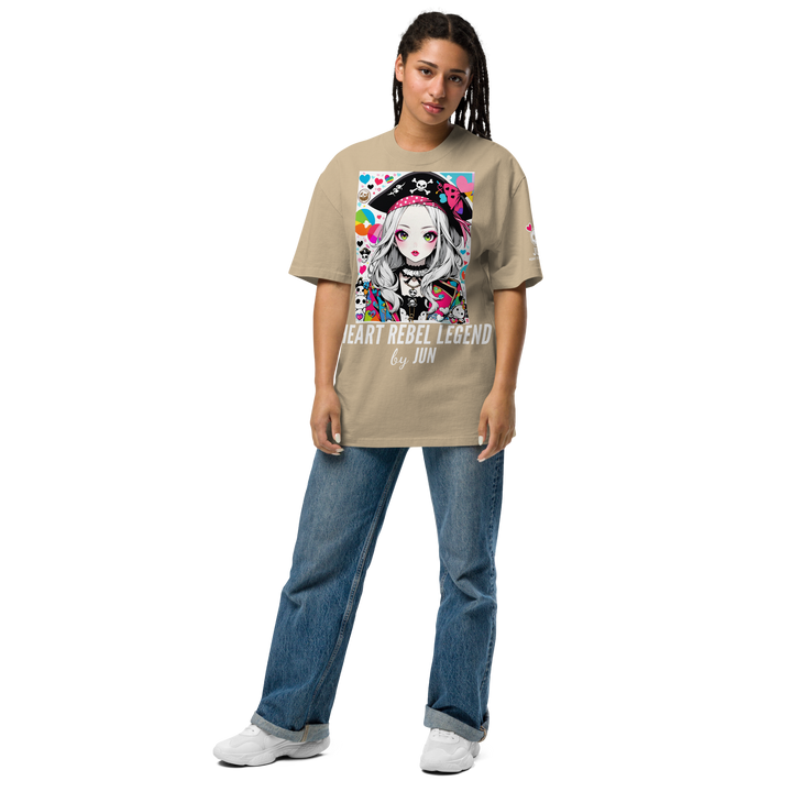 HEART REBEL LEGEND 01 Oversized Faded T-shirt 2