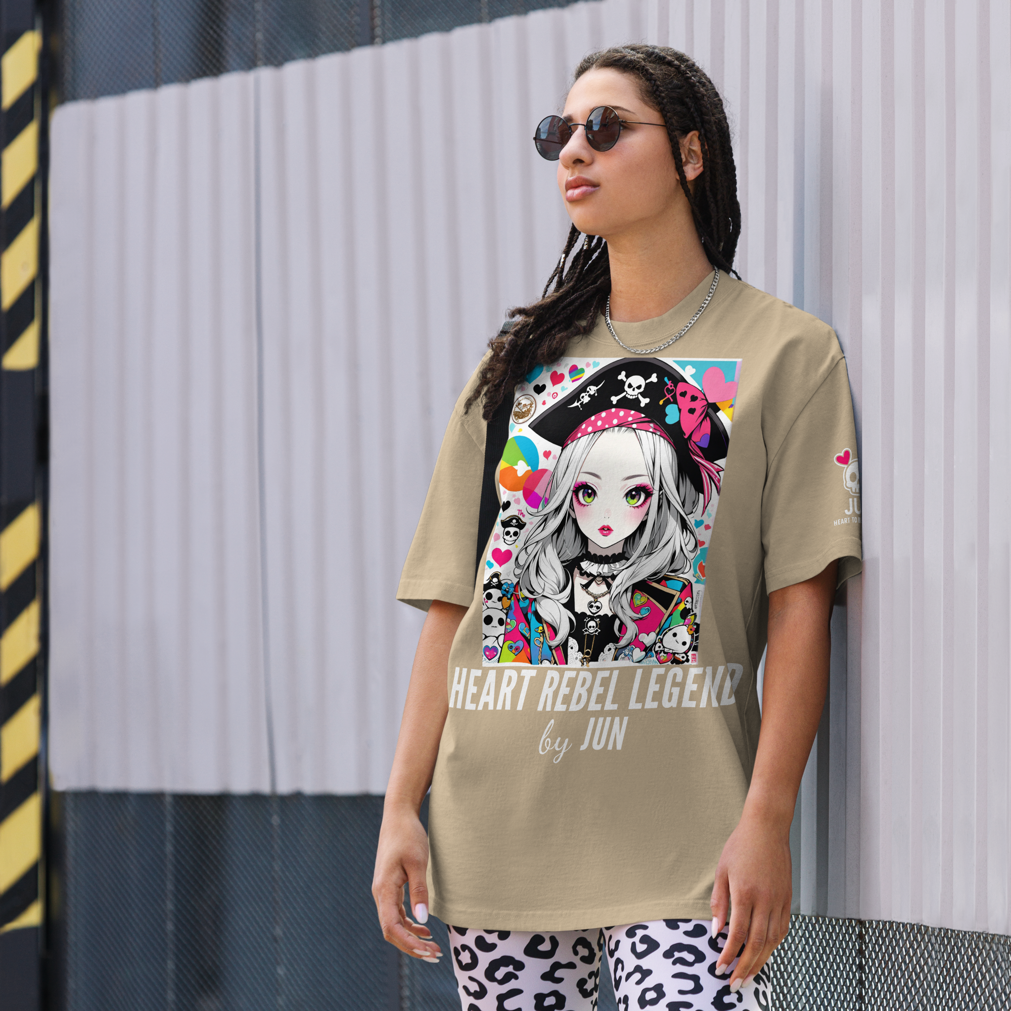 HEART REBEL LEGEND 01 Oversized Faded T-shirt 2