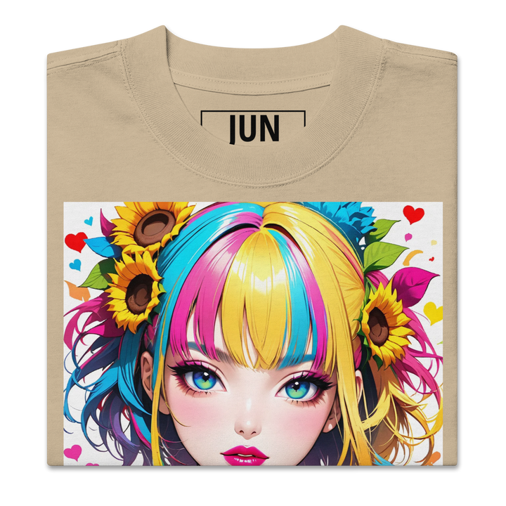 UNBREAKABLE SPIRIT 01 – Colorful Sunflower Girl Oversized Tee