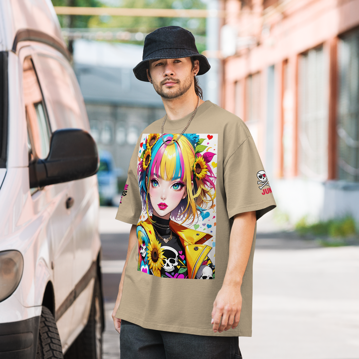 UNBREAKABLE SPIRIT 01 – Colorful Sunflower Girl Oversized Tee