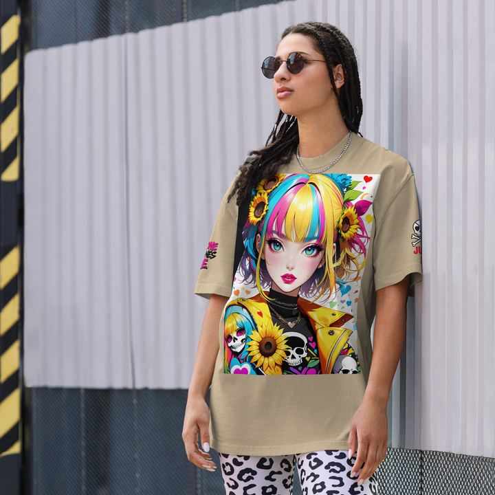 UNBREAKABLE SPIRIT 01 – Colorful Sunflower Girl Oversized Tee