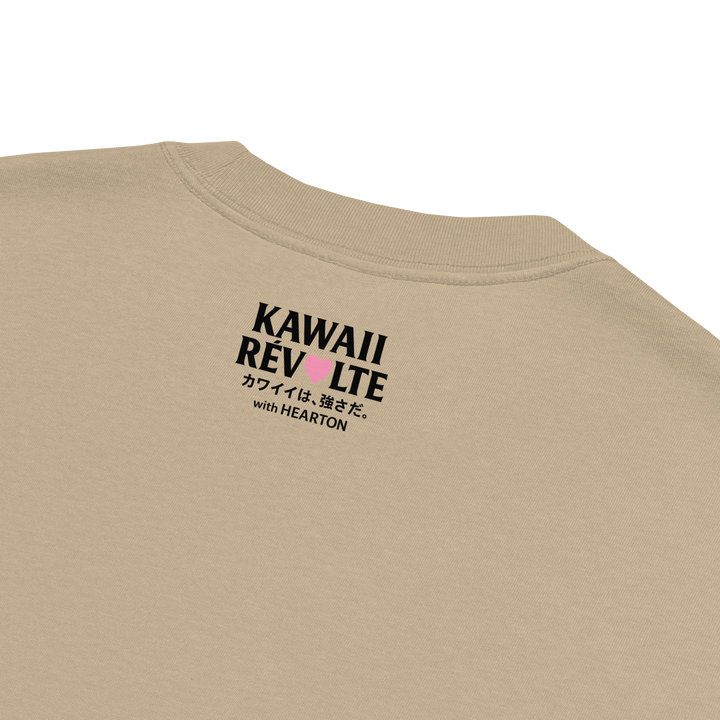 KAWAII REVOLTE – UNBREAKABLE SPIRIT 01｜Oversized Faded T-Shirt（Back Print Black）