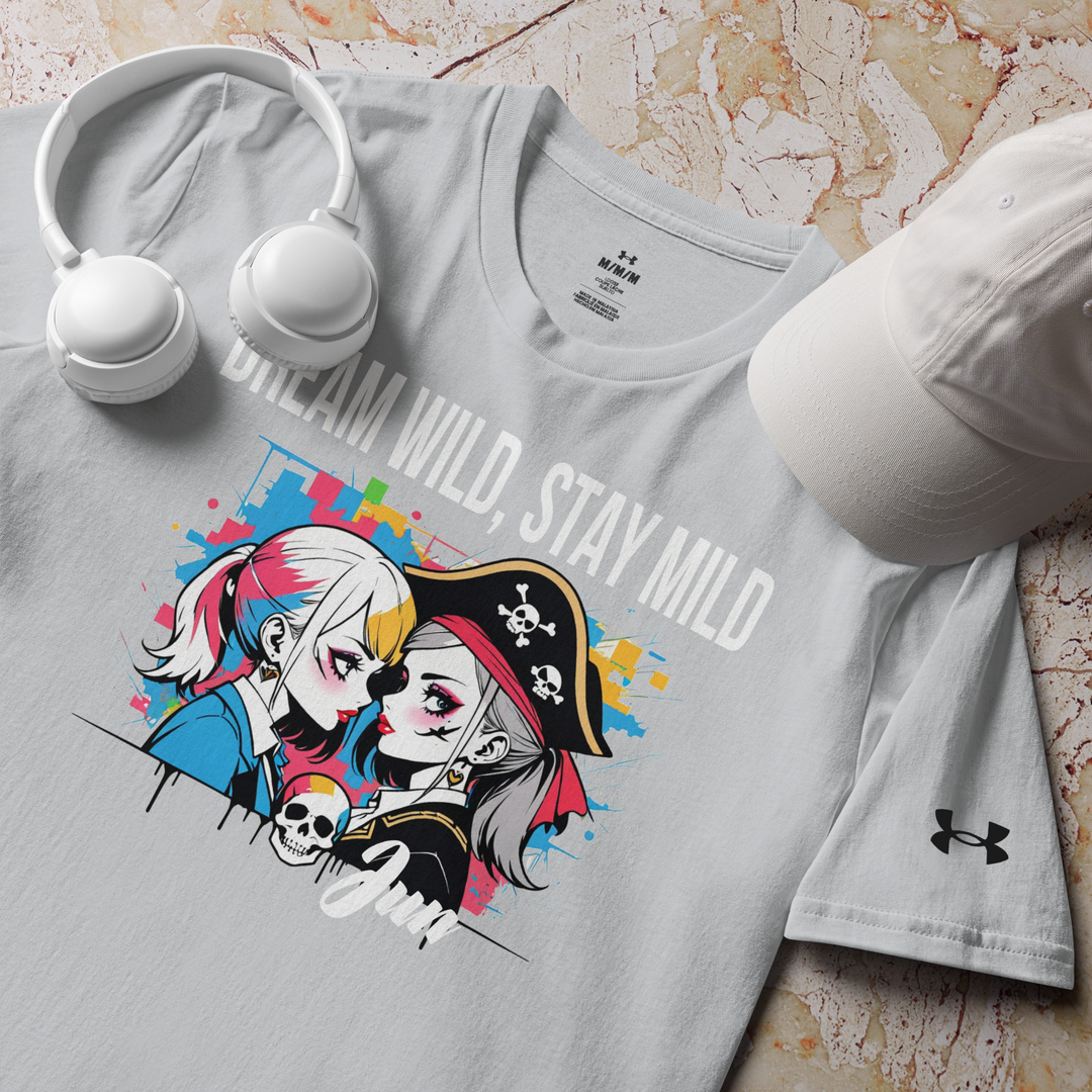DREAM WILD STAY MILD white 01 Under ArmourⓇ athletic t-shirt 1