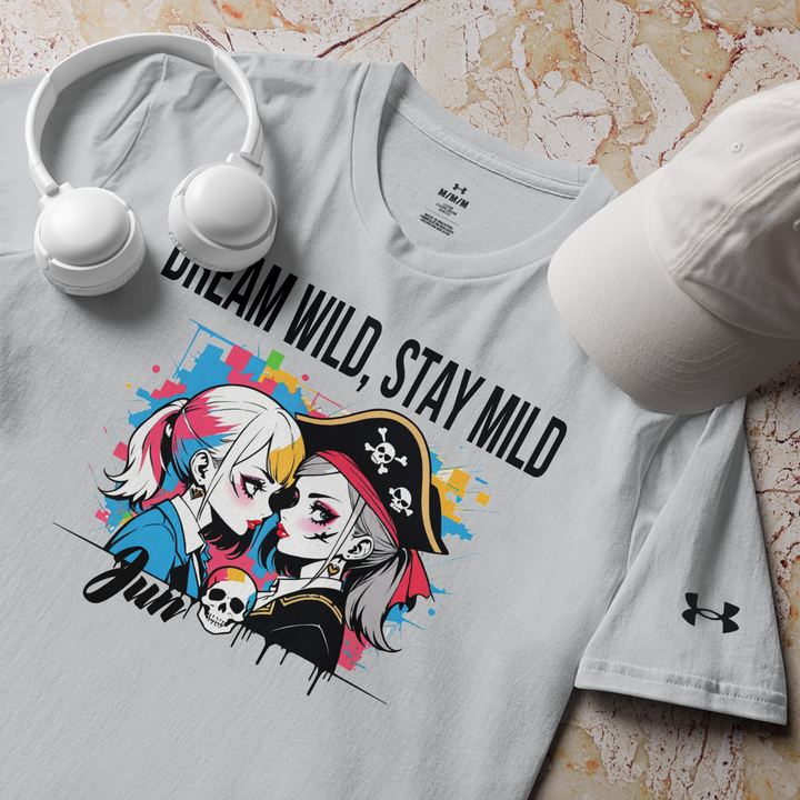 DREAM WILD STAY MILD white 01 Under ArmourⓇ athletic t-shirt 2