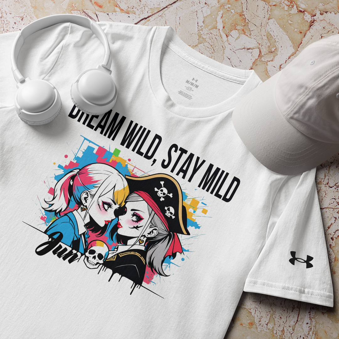 DREAM WILD STAY MILD white 01 Under ArmourⓇ athletic t-shirt 2