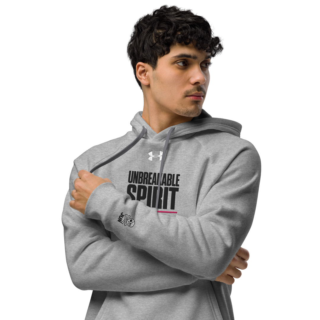 UNBREAKABLE SPIRIT 02 Under Armour® フーディ（グレー／ホワイト）