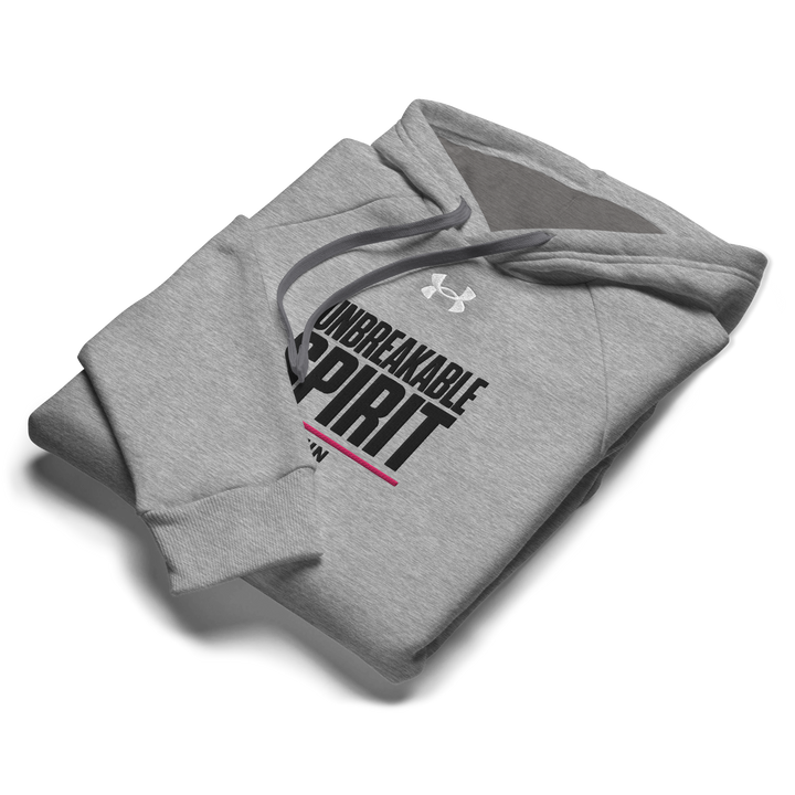 UNBREAKABLE SPIRIT 02 Under Armour® フーディ（グレー／ホワイト）