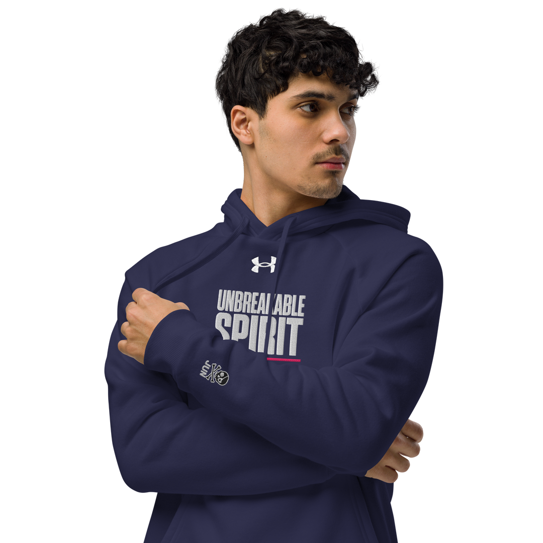 UNBREAKABLE SPIRIT 01 Under Armour® フーディ（ブラック／ネイビー）
