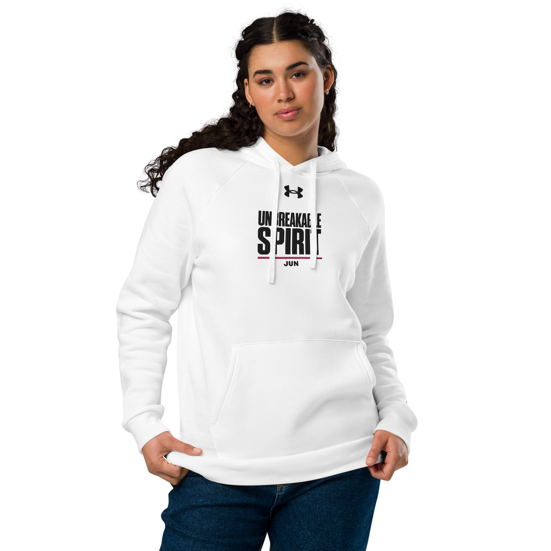 UNBREAKABLE SPIRIT 02 Under Armour® フーディ（グレー／ホワイト）