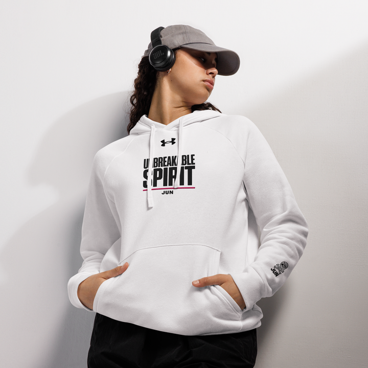 UNBREAKABLE SPIRIT 02 Under Armour® フーディ（グレー／ホワイト）