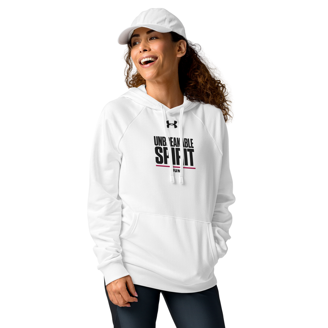 UNBREAKABLE SPIRIT 02 Under Armour® フーディ（グレー／ホワイト）