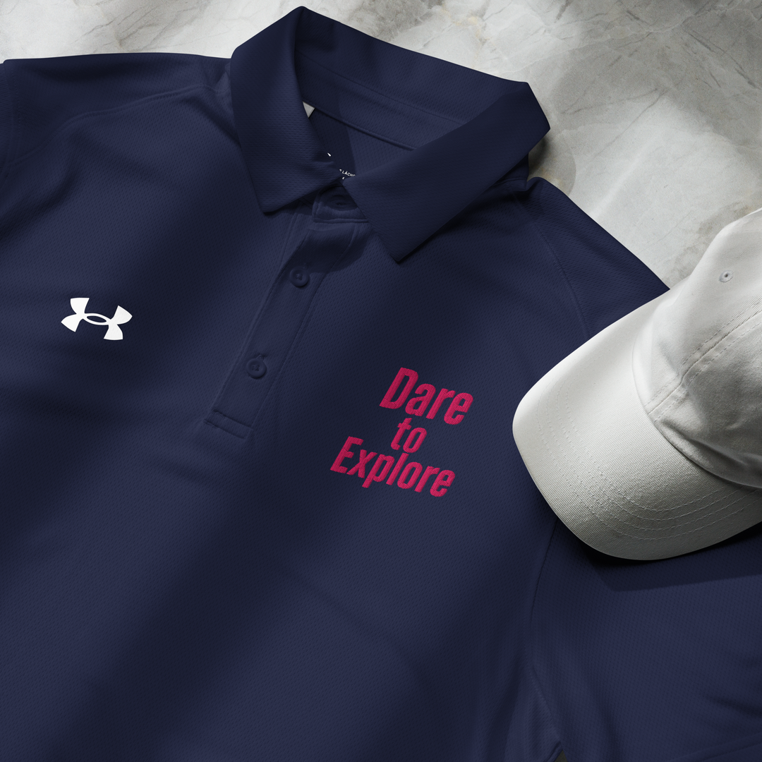 Dare to Explore – Under Armour® メンズポロシャツ（カラーバリエーション）