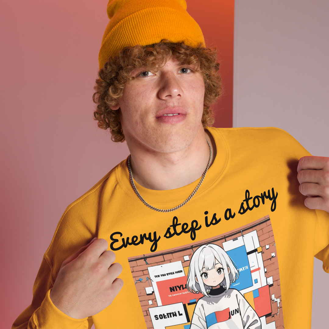 Every step is a story 01 ユニセックス スウェットシャツ 02