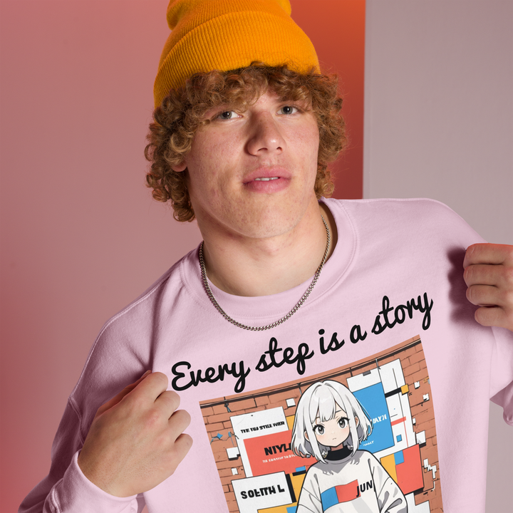 Every step is a story 01 ユニセックス スウェットシャツ 02