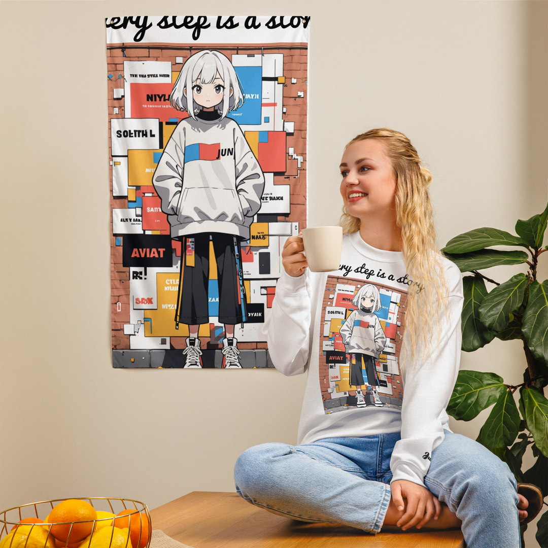 Every step is a story 01 ユニセックス スウェットシャツ 02