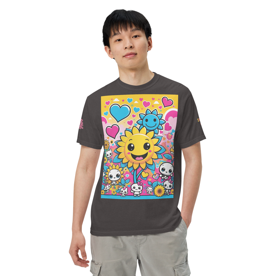 RISE ABOVE 08 — SUNNY BLOOM｜ユニセックス製品染めヘビーウェイトTシャツ