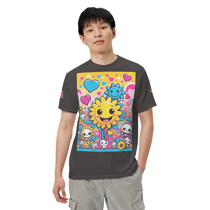 RISE ABOVE 08 — SUNNY BLOOM｜ユニセックス製品染めヘビーウェイトTシャツ