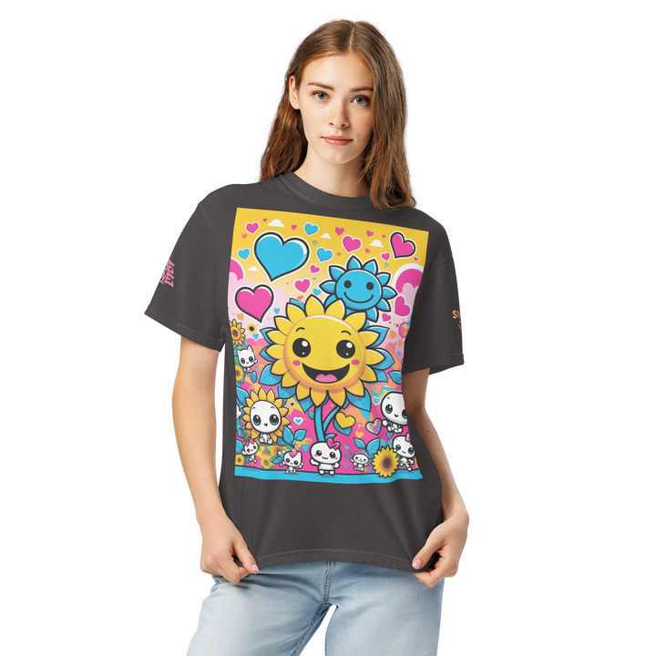 RISE ABOVE 08 — SUNNY BLOOM｜ユニセックス製品染めヘビーウェイトTシャツ