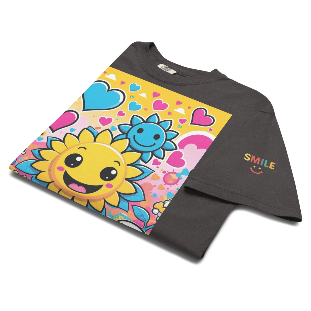 RISE ABOVE 08 — SUNNY BLOOM｜ユニセックス製品染めヘビーウェイトTシャツ