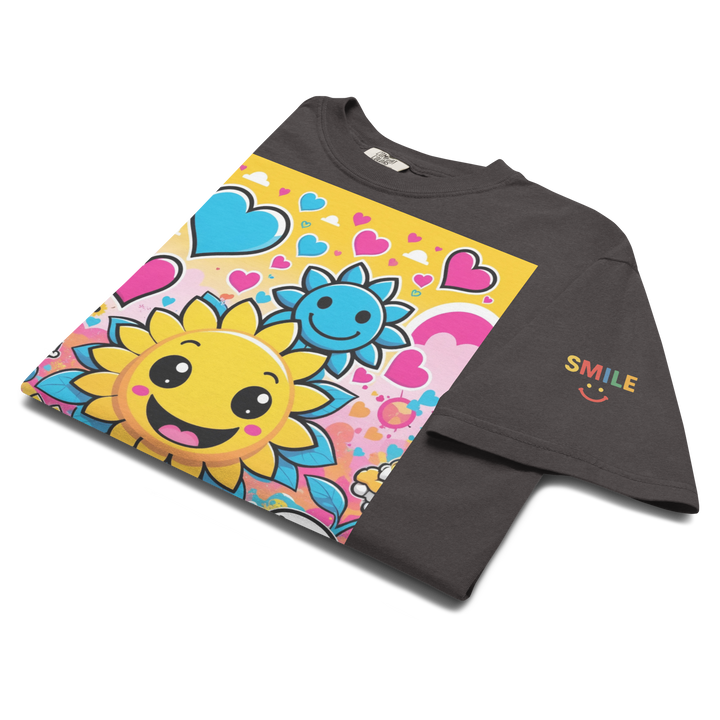 RISE ABOVE 08 — SUNNY BLOOM｜ユニセックス製品染めヘビーウェイトTシャツ