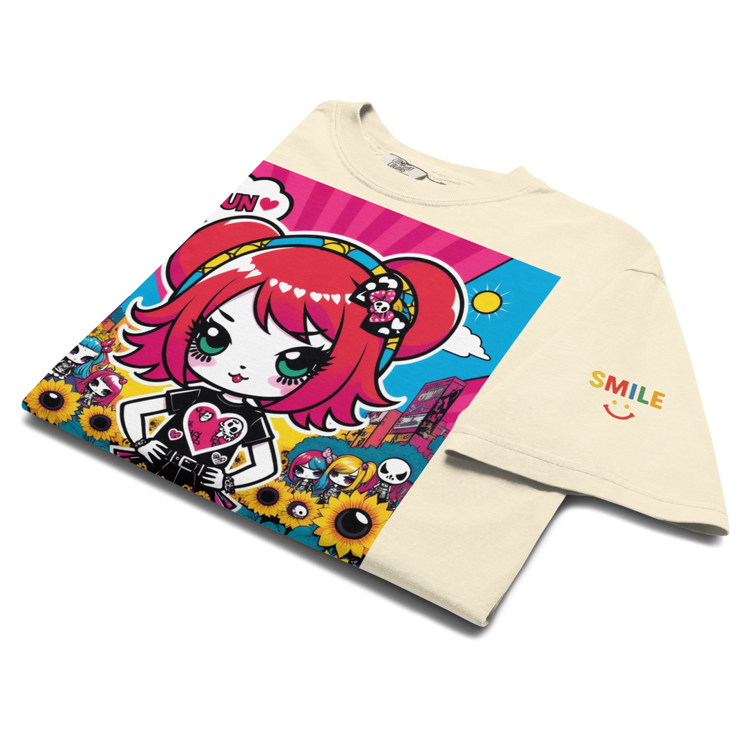 RISE ABOVE 12 — HEART ECHO｜ユニセックス製品染めヘビーウェイトTシャツ
