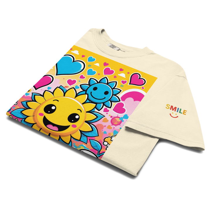 RISE ABOVE 08 — SUNNY BLOOM｜ユニセックス製品染めヘビーウェイトTシャツ