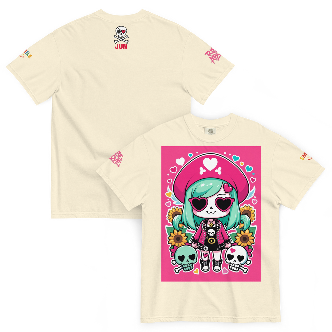RISE ABOVE 05 — CANDY BONES｜ユニセックス製品染めヘビーウェイトTシャツ