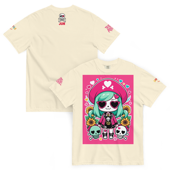 RISE ABOVE 05 — CANDY BONES｜ユニセックス製品染めヘビーウェイトTシャツ