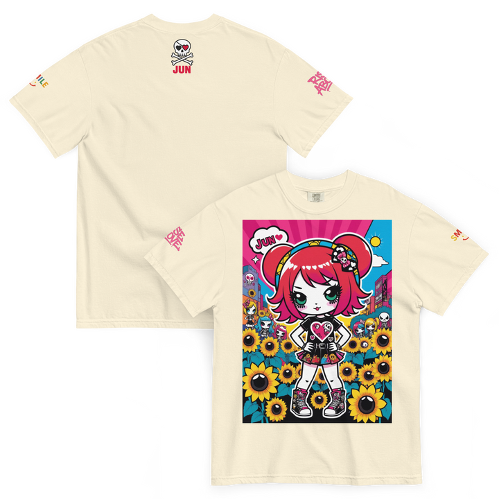 RISE ABOVE 12 — HEART ECHO｜ユニセックス製品染めヘビーウェイトTシャツ