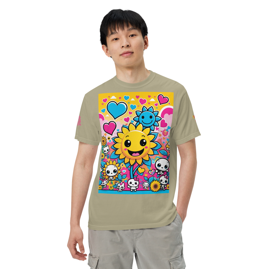 RISE ABOVE 08 — SUNNY BLOOM｜ユニセックス製品染めヘビーウェイトTシャツ