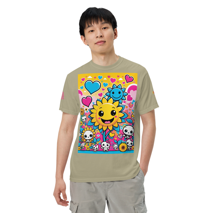 RISE ABOVE 08 — SUNNY BLOOM｜ユニセックス製品染めヘビーウェイトTシャツ