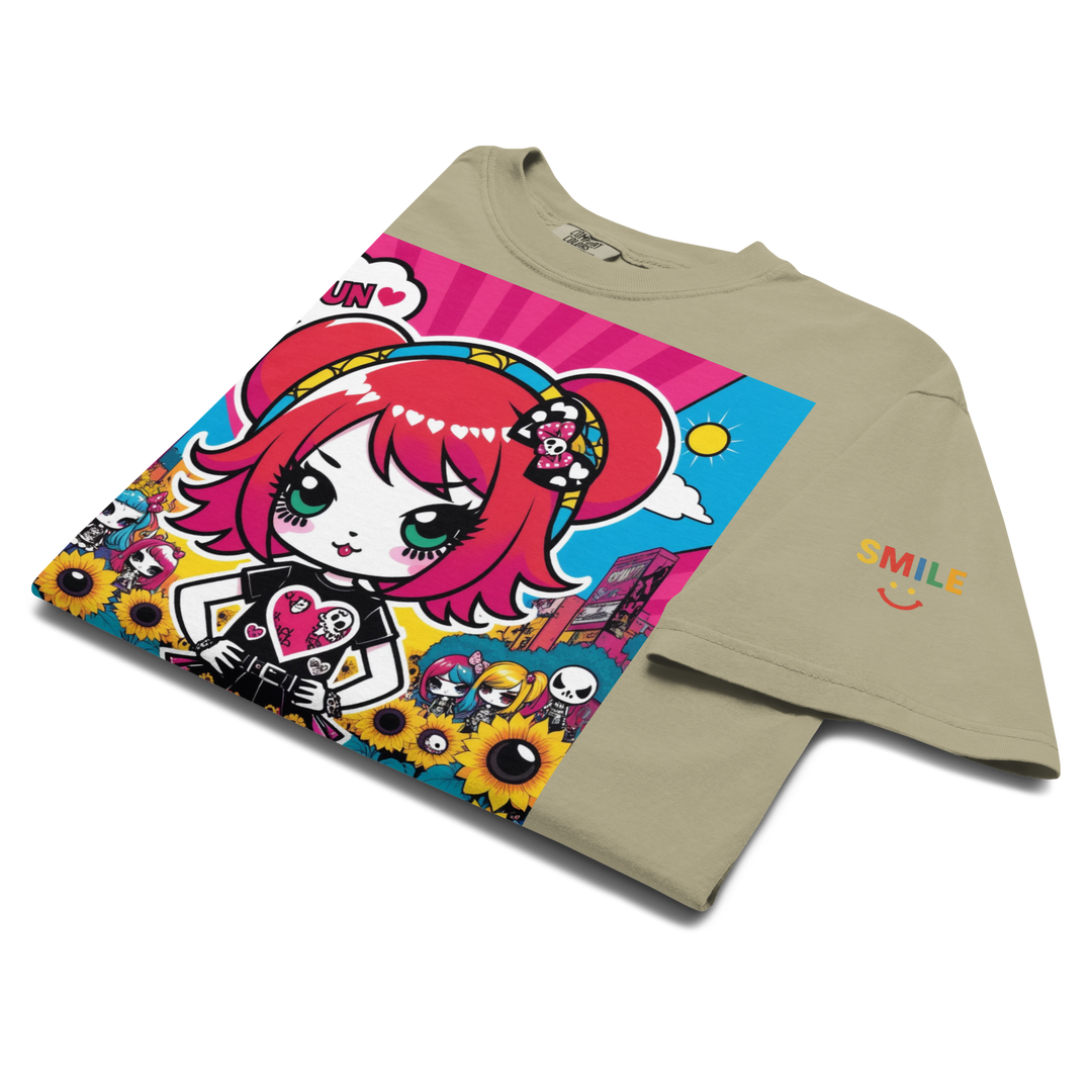 RISE ABOVE 12 — HEART ECHO｜ユニセックス製品染めヘビーウェイトTシャツ
