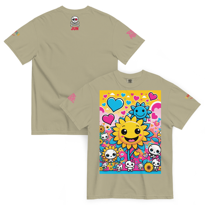 RISE ABOVE 08 — SUNNY BLOOM｜ユニセックス製品染めヘビーウェイトTシャツ