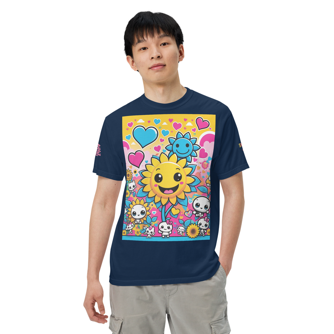 RISE ABOVE 08 — SUNNY BLOOM｜ユニセックス製品染めヘビーウェイトTシャツ