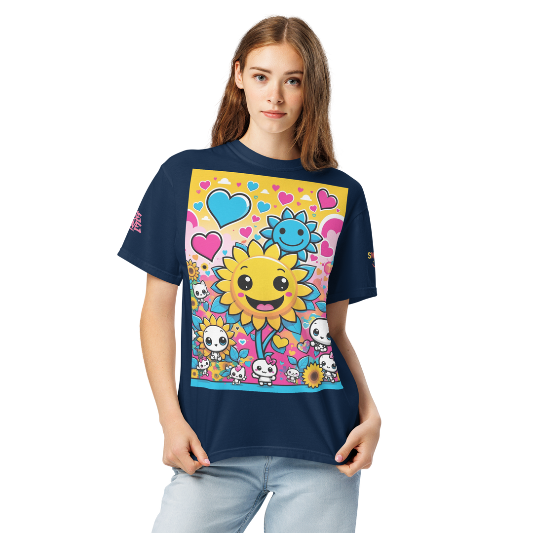 RISE ABOVE 08 — SUNNY BLOOM｜ユニセックス製品染めヘビーウェイトTシャツ