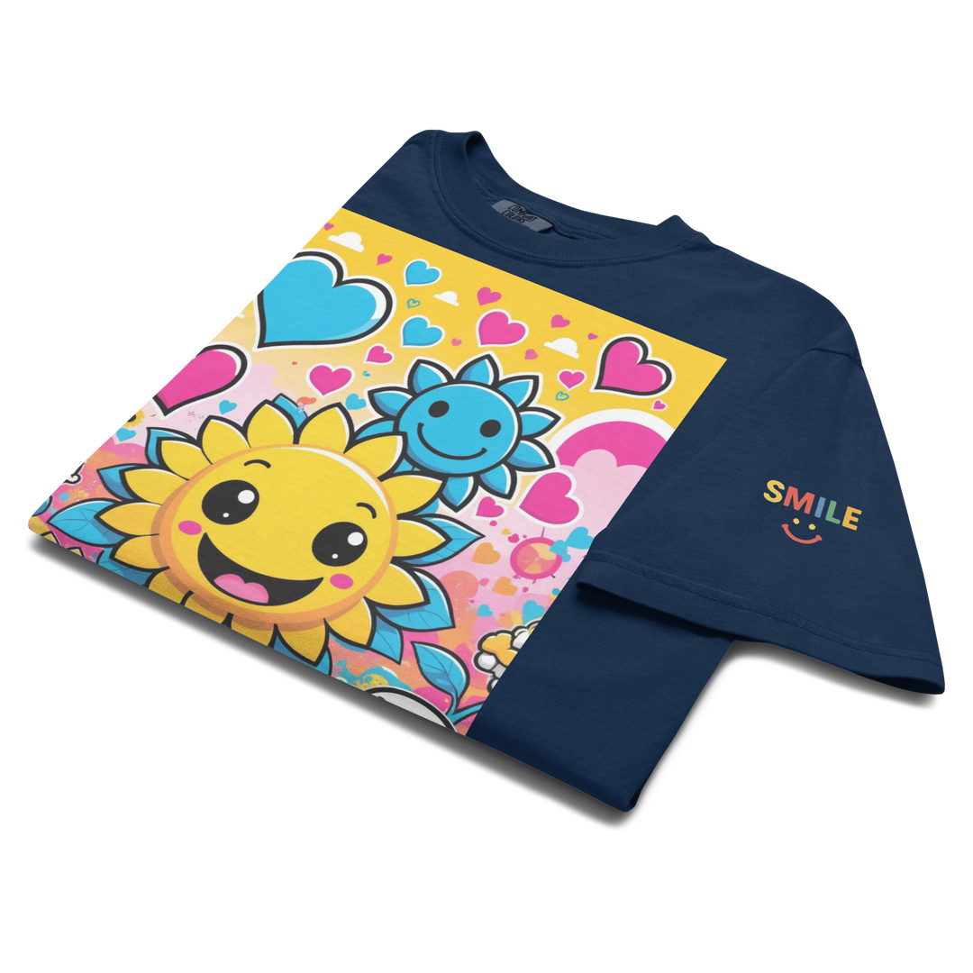 RISE ABOVE 08 — SUNNY BLOOM｜ユニセックス製品染めヘビーウェイトTシャツ